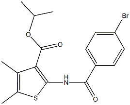 isopropyl 2-[(4-bromobenzoyl)amino]-4,5-dimethyl-3-thiophenecarboxylate Struktur