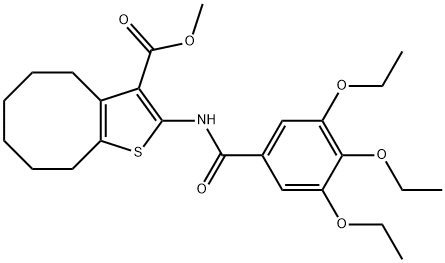 methyl 2-[(3,4,5-triethoxybenzoyl)amino]-4,5,6,7,8,9-hexahydrocycloocta[b]thiophene-3-carboxylate Struktur