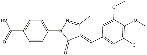 4-[4-(3-chloro-4,5-dimethoxybenzylidene)-3-methyl-5-oxo-4,5-dihydro-1H-pyrazol-1-yl]benzoic acid Struktur