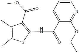 methyl 2-{[(2-ethoxy-3-pyridinyl)carbonyl]amino}-4,5-dimethyl-3-thiophenecarboxylate Struktur