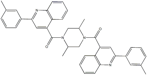 4-[(2,5-dimethyl-4-{[2-(3-methylphenyl)-4-quinolinyl]carbonyl}-1-piperazinyl)carbonyl]-2-(3-methylphenyl)quinoline Struktur