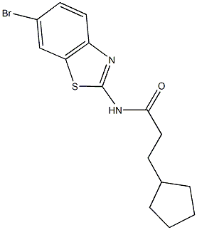 N-(6-bromo-1,3-benzothiazol-2-yl)-3-cyclopentylpropanamide Struktur