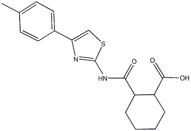 2-({[4-(4-methylphenyl)-1,3-thiazol-2-yl]amino}carbonyl)cyclohexanecarboxylic acid Struktur