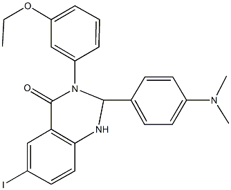 2-[4-(dimethylamino)phenyl]-3-(3-ethoxyphenyl)-6-iodo-2,3-dihydro-4(1H)-quinazolinone Struktur