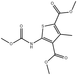 dimethyl 5-[(methoxycarbonyl)amino]-3-methyl-2,4-thiophenedicarboxylate Struktur