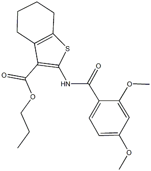 propyl 2-[(2,4-dimethoxybenzoyl)amino]-4,5,6,7-tetrahydro-1-benzothiophene-3-carboxylate Struktur