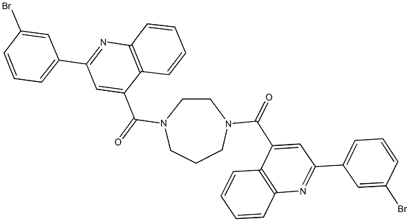 2-(3-bromophenyl)-4-[(4-{[2-(3-bromophenyl)-4-quinolinyl]carbonyl}-1,4-diazepan-1-yl)carbonyl]quinoline Struktur