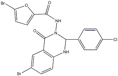 5-bromo-N-(6-bromo-2-(4-chlorophenyl)-4-oxo-1,4-dihydro-3(2H)-quinazolinyl)-2-furamide Struktur