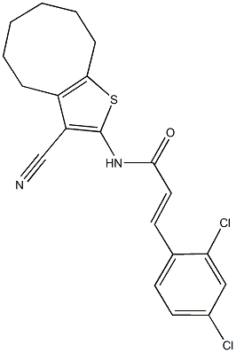 N-(3-cyano-4,5,6,7,8,9-hexahydrocycloocta[b]thien-2-yl)-3-(2,4-dichlorophenyl)acrylamide Struktur