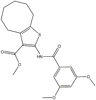 methyl 2-[(3,5-dimethoxybenzoyl)amino]-4,5,6,7,8,9-hexahydrocycloocta[b]thiophene-3-carboxylate Struktur