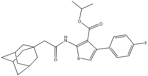 isopropyl 2-[(1-adamantylacetyl)amino]-4-(4-fluorophenyl)-3-thiophenecarboxylate Struktur