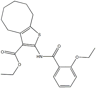 ethyl 2-[(2-ethoxybenzoyl)amino]-4,5,6,7,8,9-hexahydrocycloocta[b]thiophene-3-carboxylate Struktur