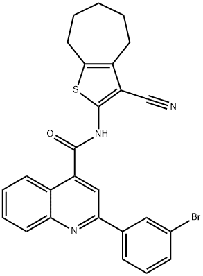 2-(3-bromophenyl)-N-(3-cyano-5,6,7,8-tetrahydro-4H-cyclohepta[b]thiophen-2-yl)-4-quinolinecarboxamide Struktur