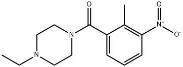 1-ethyl-4-{3-nitro-2-methylbenzoyl}piperazine Struktur