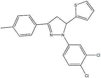 1-(3,4-dichlorophenyl)-3-(4-methylphenyl)-5-(2-thienyl)-4,5-dihydro-1H-pyrazole Struktur