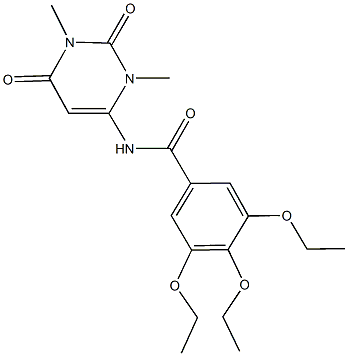 N-(1,3-dimethyl-2,6-dioxo-1,2,3,6-tetrahydro-4-pyrimidinyl)-3,4,5-triethoxybenzamide Struktur