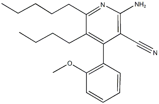 2-amino-5-butyl-4-(2-methoxyphenyl)-6-pentylnicotinonitrile Struktur