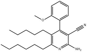 2-amino-6-hexyl-4-(2-methoxyphenyl)-5-pentylnicotinonitrile Struktur