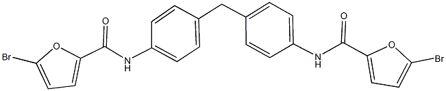 5-bromo-N-(4-{4-[(5-bromo-2-furoyl)amino]benzyl}phenyl)-2-furamide Struktur