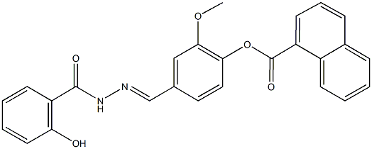 4-[2-(2-hydroxybenzoyl)carbohydrazonoyl]-2-methoxyphenyl 1-naphthoate Struktur