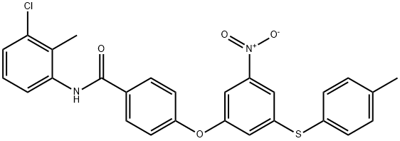 N-(3-chloro-2-methylphenyl)-4-{3-nitro-5-[(4-methylphenyl)sulfanyl]phenoxy}benzamide Struktur