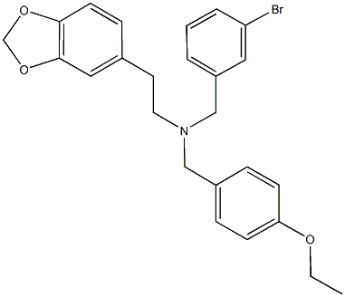 2-(1,3-benzodioxol-5-yl)-N-(3-bromobenzyl)-N-(4-ethoxybenzyl)ethanamine Struktur