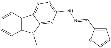 2-furaldehyde (5-methyl-5H-[1,2,4]triazino[5,6-b]indol-3-yl)hydrazone Struktur