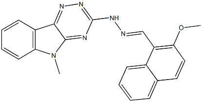 2-methoxy-1-naphthaldehyde (5-methyl-5H-[1,2,4]triazino[5,6-b]indol-3-yl)hydrazone Struktur