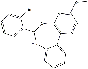 6-(2-bromophenyl)-3-(methylsulfanyl)-6,7-dihydro[1,2,4]triazino[5,6-d][3,1]benzoxazepine Struktur