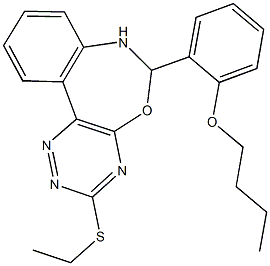 6-(2-butoxyphenyl)-3-(ethylsulfanyl)-6,7-dihydro[1,2,4]triazino[5,6-d][3,1]benzoxazepine Struktur