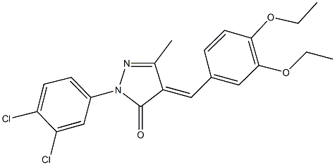 2-(3,4-dichlorophenyl)-4-(3,4-diethoxybenzylidene)-5-methyl-2,4-dihydro-3H-pyrazol-3-one Struktur