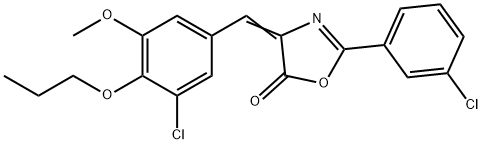 4-(3-chloro-5-methoxy-4-propoxybenzylidene)-2-(3-chlorophenyl)-1,3-oxazol-5(4H)-one Struktur