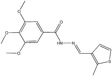 3,4,5-trimethoxy-N'-[(2-methyl-3-thienyl)methylene]benzohydrazide Struktur