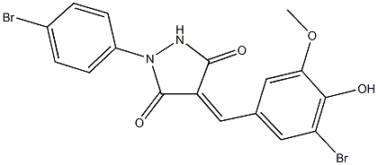 4-(3-bromo-4-hydroxy-5-methoxybenzylidene)-1-(4-bromophenyl)-3,5-pyrazolidinedione Struktur