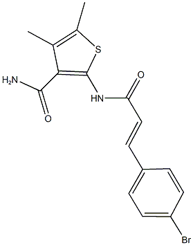 2-{[3-(4-bromophenyl)acryloyl]amino}-4,5-dimethyl-3-thiophenecarboxamide Struktur