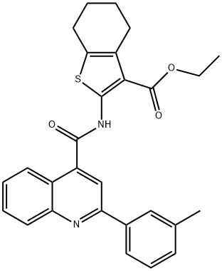 ethyl 2-({[2-(3-methylphenyl)-4-quinolinyl]carbonyl}amino)-4,5,6,7-tetrahydro-1-benzothiophene-3-carboxylate Struktur