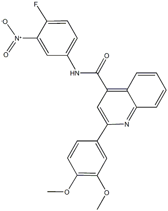 2-(3,4-dimethoxyphenyl)-N-{4-fluoro-3-nitrophenyl}-4-quinolinecarboxamide Struktur