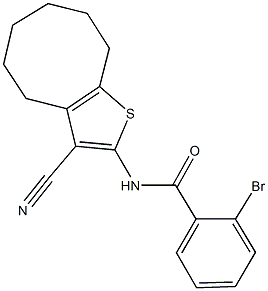 2-bromo-N-(3-cyano-4,5,6,7,8,9-hexahydrocycloocta[b]thien-2-yl)benzamide Struktur