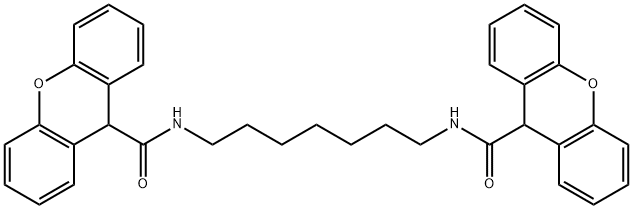 N-{7-[(9H-xanthen-9-ylcarbonyl)amino]heptyl}-9H-xanthene-9-carboxamide Struktur