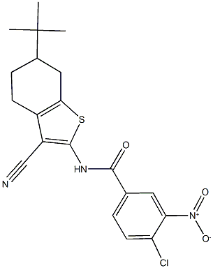 N-(6-tert-butyl-3-cyano-4,5,6,7-tetrahydro-1-benzothien-2-yl)-4-chloro-3-nitrobenzamide Struktur