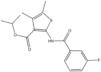 isopropyl 2-[(3-fluorobenzoyl)amino]-4,5-dimethyl-3-thiophenecarboxylate Struktur