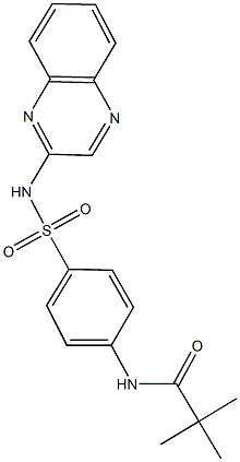 2,2-dimethyl-N-{4-[(2-quinoxalinylamino)sulfonyl]phenyl}propanamide Struktur