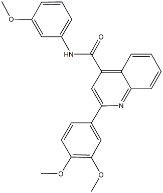 2-(3,4-dimethoxyphenyl)-N-(3-methoxyphenyl)-4-quinolinecarboxamide Struktur