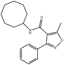 N-cyclooctyl-5-methyl-3-phenyl-4-isoxazolecarboxamide Struktur