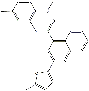 N-(2-methoxy-5-methylphenyl)-2-(5-methyl-2-furyl)-4-quinolinecarboxamide Struktur