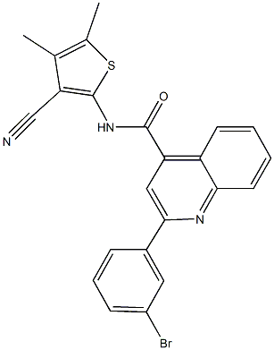 2-(3-bromophenyl)-N-(3-cyano-4,5-dimethyl-2-thienyl)-4-quinolinecarboxamide Struktur