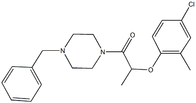 1-benzyl-4-[2-(4-chloro-2-methylphenoxy)propanoyl]piperazine Struktur