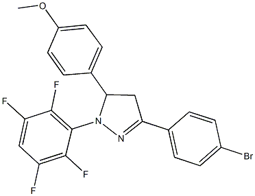 3-(4-bromophenyl)-5-(4-methoxyphenyl)-1-(2,3,5,6-tetrafluorophenyl)-4,5-dihydro-1H-pyrazole Struktur