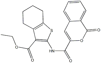 ethyl 2-{[(1-oxo-1H-isochromen-3-yl)carbonyl]amino}-4,5,6,7-tetrahydro-1-benzothiophene-3-carboxylate Struktur