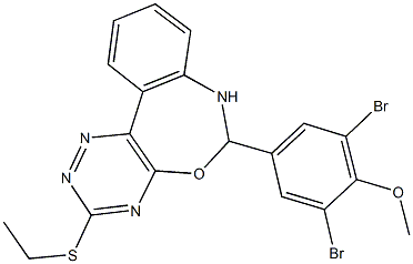 6-(3,5-dibromo-4-methoxyphenyl)-3-(ethylsulfanyl)-6,7-dihydro[1,2,4]triazino[5,6-d][3,1]benzoxazepine Struktur